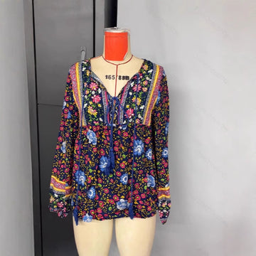 Casual Holiday Floral Print Long Sleeve Shirt