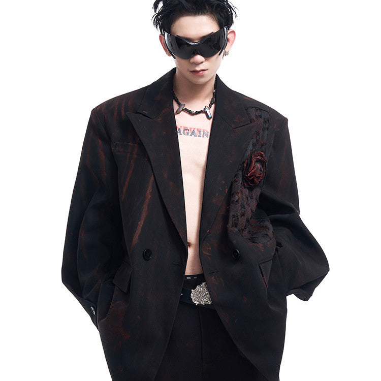 Handmade Doodle Jacket Men's Autumn And Winter Night Show High-grade Suit